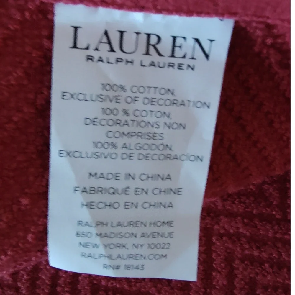 Lauren Ralph Lauren 3PK Kitchen Towels American Flag Stars Stripes Red Cotton